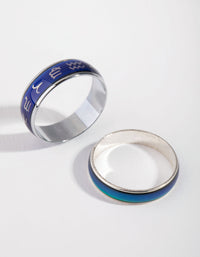 Silver Symbol Mood Ring Set - link has visual effect only