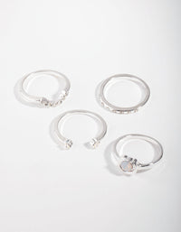 Silver Moon Ring 4-Pack - link has visual effect only