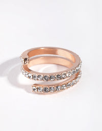 Rose Gold Crystal Twist Ring - link has visual effect only