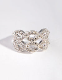 Silver Diamante Twisty Ring - link has visual effect only