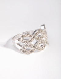 Silver Diamante Twisty Ring - link has visual effect only