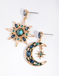 Gold Mini Star & Moon Earrings - link has visual effect only
