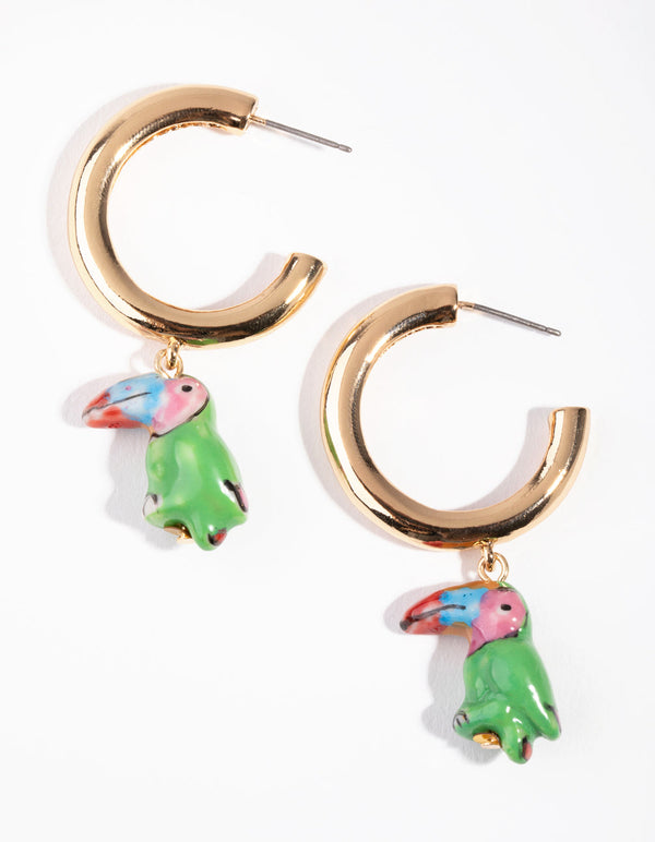 Toucan Huggie Earrings