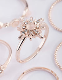 Rose Gold Star Cluter Ring 9-Pack - link has visual effect only