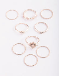 Rose Gold Star Cluter Ring 9-Pack - link has visual effect only
