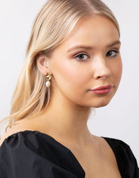 Gold Plated Crater Stud Freshwater Pearl Earrings - link has visual effect only