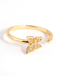 Sterling Silver Gold Open Butterfly Ring - link has visual effect only