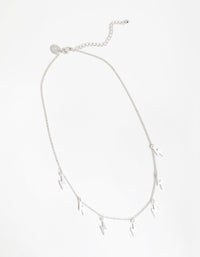 Silver Multi Lightning Station Necklace - link has visual effect only