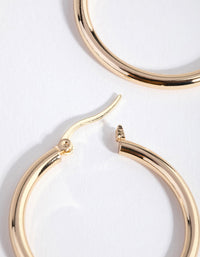 Gold Plated Large Hoop Earrings - link has visual effect only