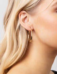Gold Plated Large Hoop Earrings - link has visual effect only