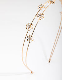 Gold Micro Flower Double Headband - link has visual effect only