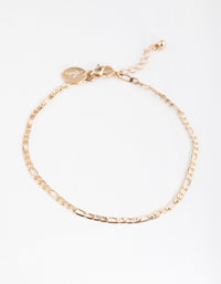 Gold 2mm Figaro Anklet - link has visual effect only