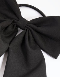 Black Wide Bow Hair Tie - link has visual effect only