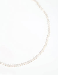 Silver Small Pearl Short Necklace - link has visual effect only