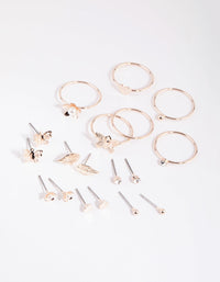 Rose Gold Garden Mixed Earring & Ring Pack - link has visual effect only
