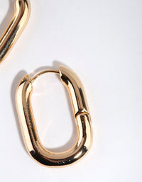 Gold Plated Chunky Oval Huggie Earrings - link has visual effect only