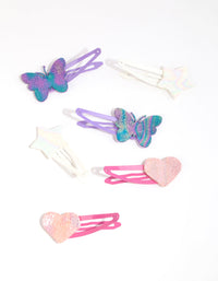 Kids Matte Multicoloured Ombre Motif Snap Clips - link has visual effect only