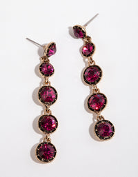 Antique Gold Stone Set Drop Earrings - link has visual effect only