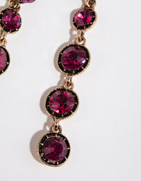 Antique Gold Stone Set Drop Earrings - link has visual effect only