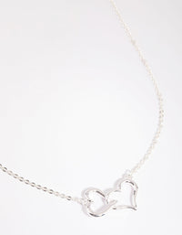 Silver Interlocked Hearts Necklace - link has visual effect only