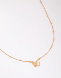 Gold Ball & Chain Butterfly Necklace - link has visual effect only