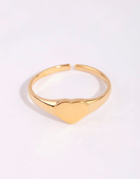 Gold Plated Sterling Silver Heart Signet Ring - link has visual effect only