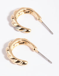Gold Small Croissant Hoop Earrings - link has visual effect only