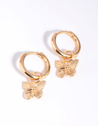 Gold Butterfly Huggie Earrings - link has visual effect only