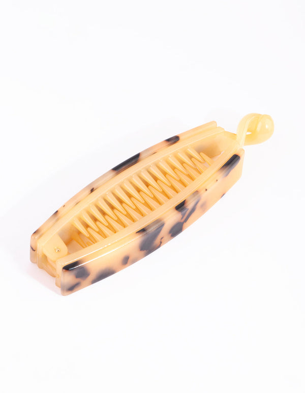 Tortoiseshell Rectangular Banana Clip Lovisa