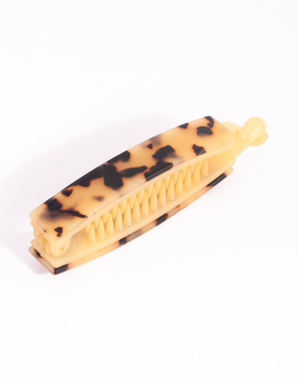 Tortoiseshell Rectangular Banana Clip Lovisa