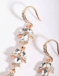 Rose Gold Navette Diamante Drop Earrings - link has visual effect only