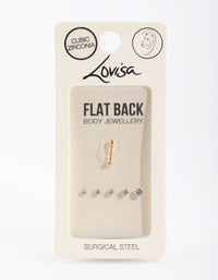 Gold Surgical Steel Graduated Stone Flat Back 6-Pack - link has visual effect only