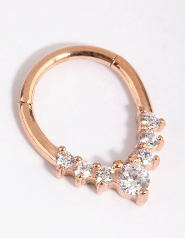 Rose Gold Surgical Steel Crystal Clicker