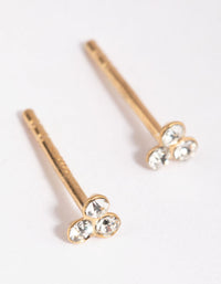 Gold Plated Sterling Silver Ball Stud & Huggie Earring Set - link has visual effect only