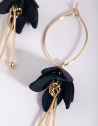 Navy Flower Drop Earrings - link has visual effect only