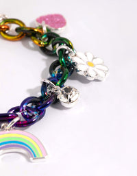 Kids Matte Rainbow Ombre Charm Bracelet - link has visual effect only