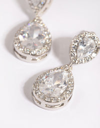 Silver Cubic Zirconia Angelina Drop Earrings - link has visual effect only