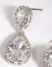 Silver Cubic Zirconia Angelina Drop Earrings - link has visual effect only