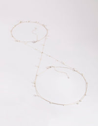 Silver Pearl Cluster Body Chain - link has visual effect only