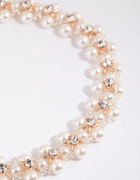 Rose Gold Diamante & Pearl Choker - link has visual effect only