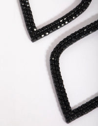 Matte Black Diamante Drop Earrings - link has visual effect only
