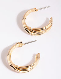 Gold Double Twist Hoop Earrings - link has visual effect only