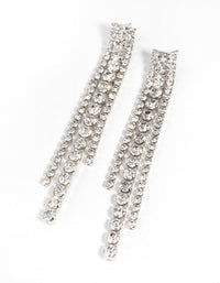 Rhodium Diamante Drop Earrings - link has visual effect only