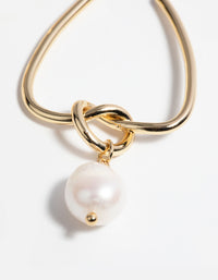 Gold Plated Statement Earrings with Freshwater Pearls - link has visual effect only