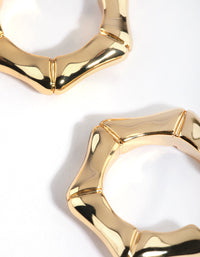 Gold Plated Bamboo Hoop Earrings - link has visual effect only