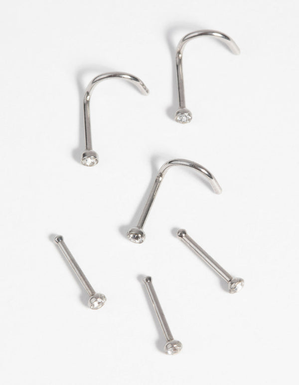 Surgical Steel Nose Studs with Diamantes