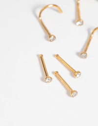 Gold-Plated Surgical Steel Nose Stud 6-Pack - link has visual effect only