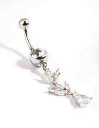 Titanium Cubic Zirconia Marquise Belly Bar - link has visual effect only