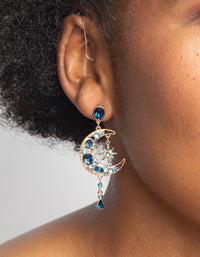 Navy Moon Drop Earrings - link has visual effect only