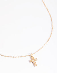 Gold Plated Sterling Silver Cubic Zirconia Cross Necklace - link has visual effect only